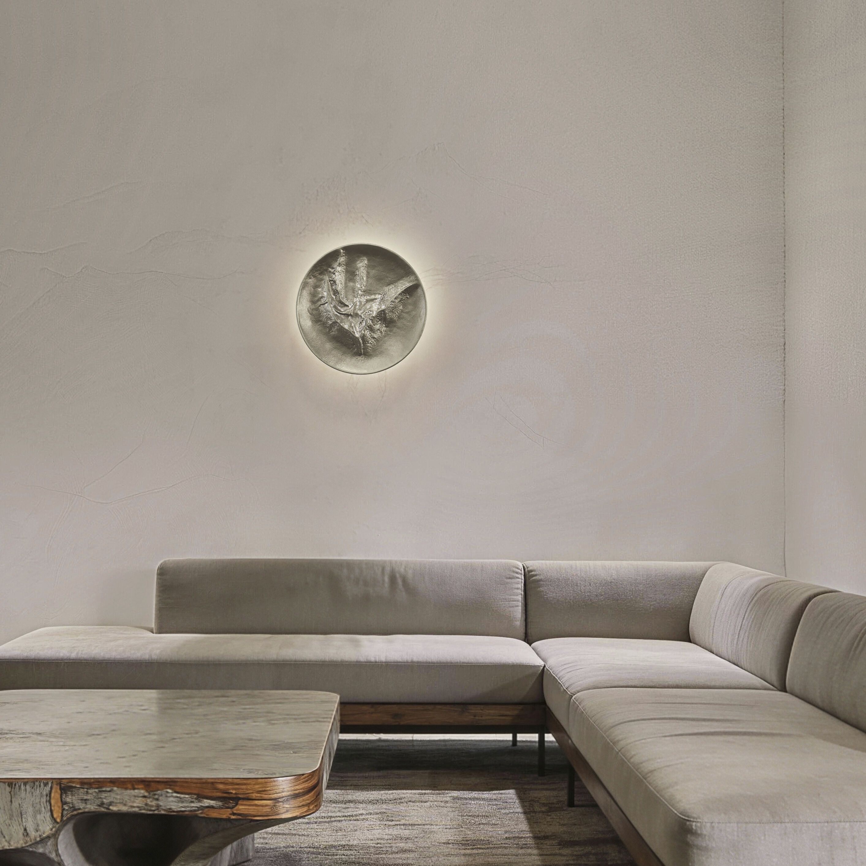 Moon LED 16 inch Painted Washed Brass Outdoor Wall Sconce